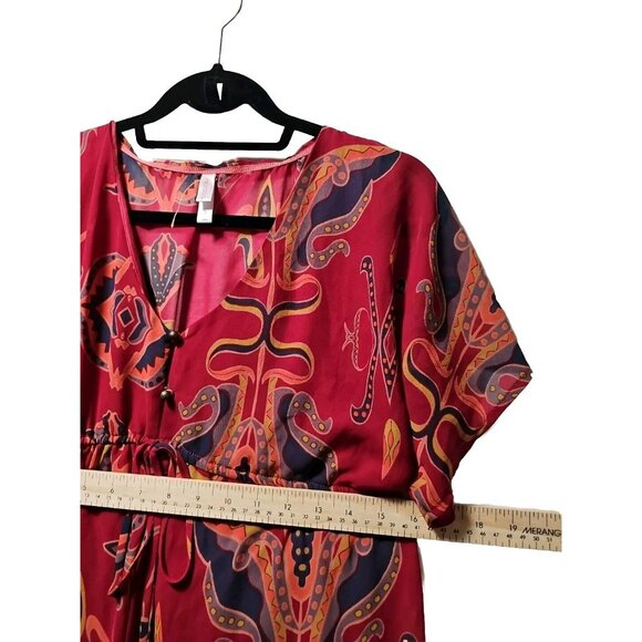 Xhilaration Maxi Dress Small Floral Red Fairycore Grunge Hippie Boho Chic Gypsy - Picture 3 of 6